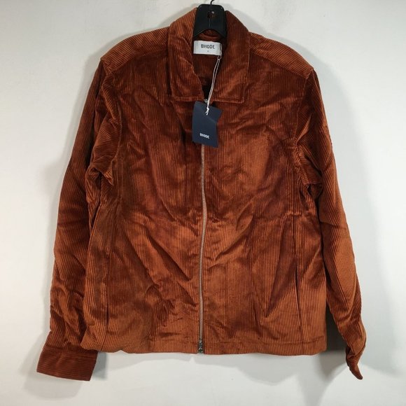 Bhode x Brisbane Moss Cord Full Zip Jacket, Men's Size M - Cinnamon - Picture 5 of 13